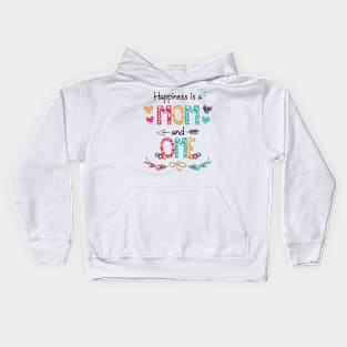 Happiness Is A Mom And Ome Wildflower Happy Mother's Day Kids Hoodie